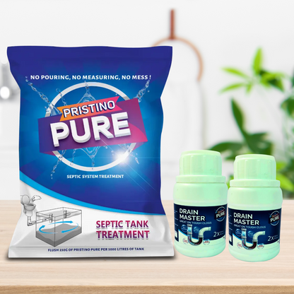 Powerful Drain Cleaning Powder,  - Pristino Pure Septic tank cleaning powder (COMBO )