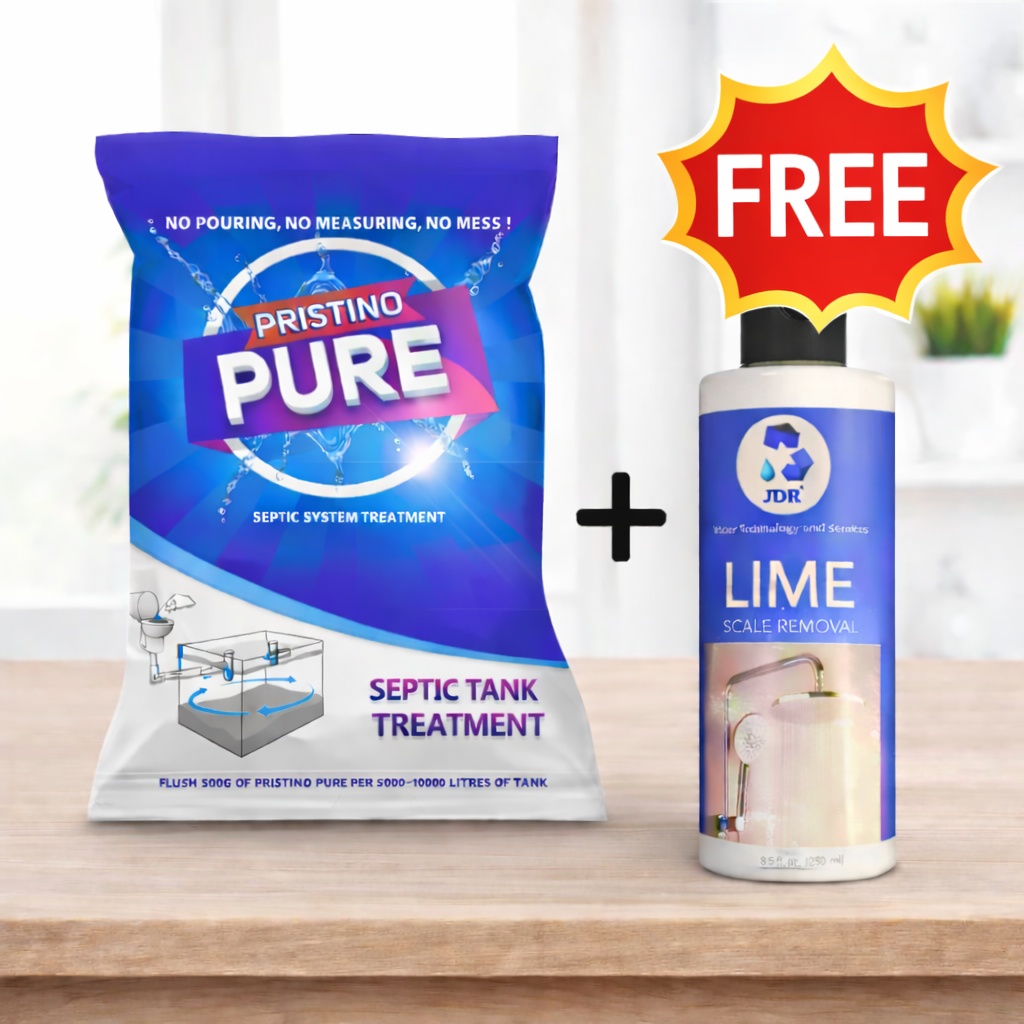 Pristino Pure Septic tank cleaning powder, JDR Lime Scale Remover (Free)