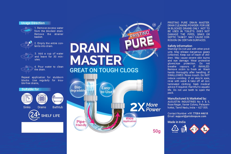 Powerful Drain Cleaning Powder,  - Pristino Pure Septic tank cleaning powder (COMBO )